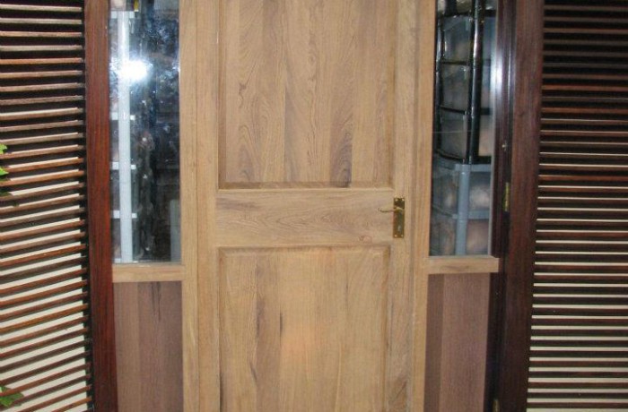 Afromosia solid wood door