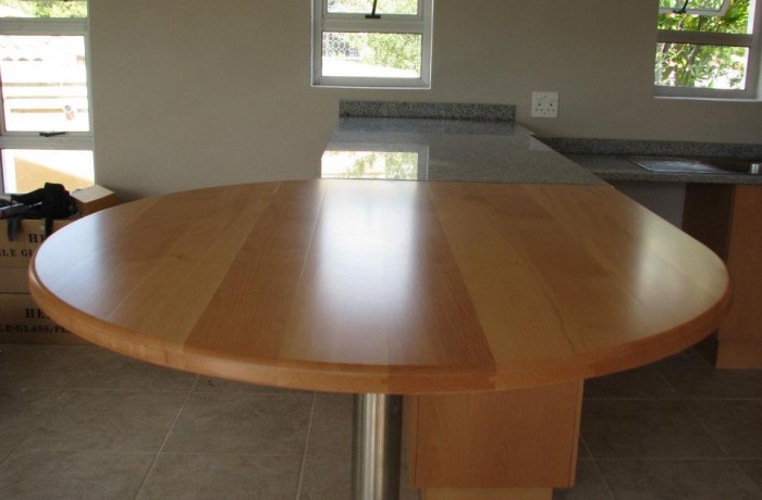 Solid beech bar with granite tops