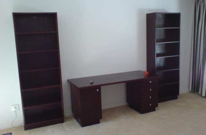 Custom desk and bookshelves