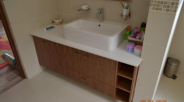 Custom floating vanity for Kids Bathroom