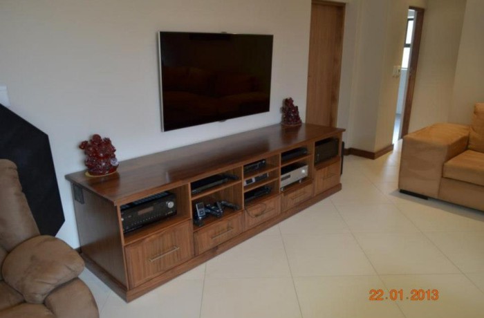 Solid American walnut entertainment centre